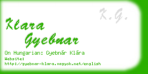 klara gyebnar business card